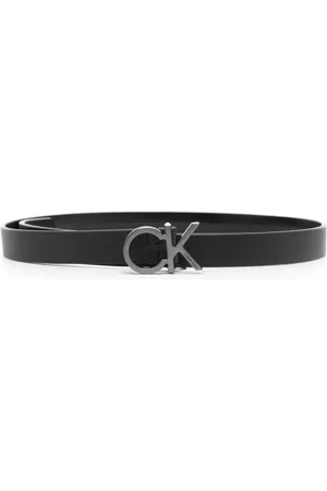 Calvin Klein Re-lo logo-buckle leather belt