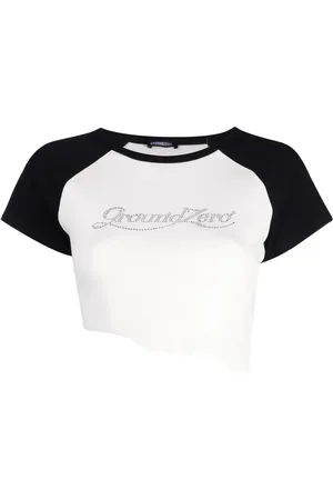 Ground Zero Logo-appliqué raw-cut T-shirt