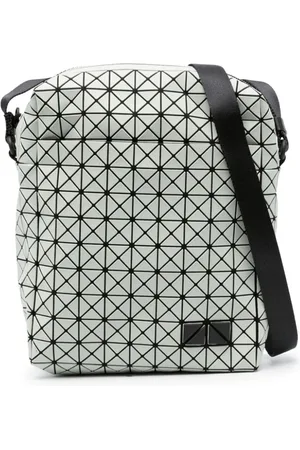 Issey Miyake Geometric-panelled cotton shoulder bag