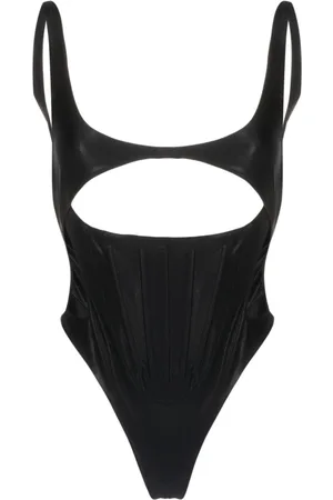 MUGLER Corseted cut-out swimsuit