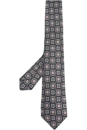 Kiton Geometric-motif pointed tie