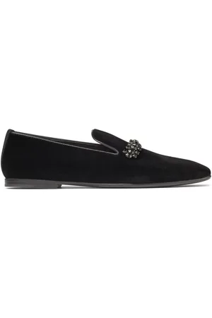 Jimmy Choo Bing crystal-embellished velvet slippers