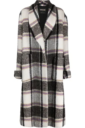 Roberto Cavalli Checked shawl-lapel coat
