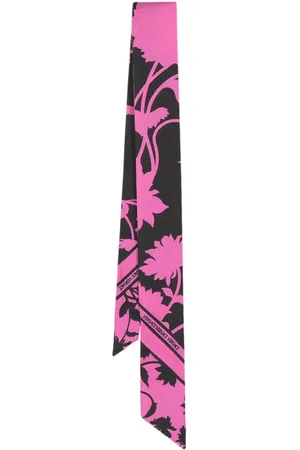 VERSACE Floral silk scarf tie