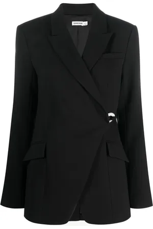 Simkhai Eva crossover-neck clasp-fastening blazer