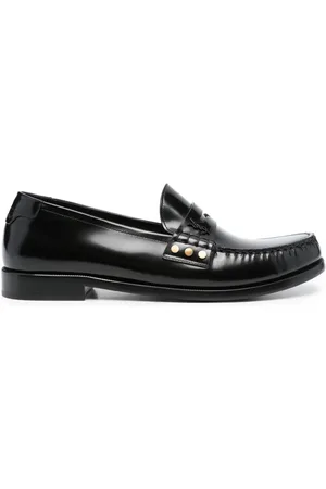 Saint Laurent Almond-toe leather loafers