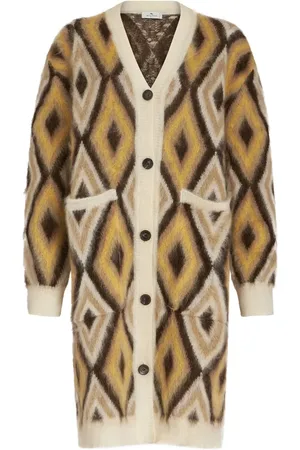 Etro Diamond-print brushed-effect cardi-coat