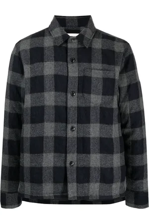 OFFICINE GENERALE Gingham-check virgin-wool jacket