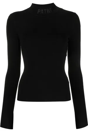 Patrizia Pepe Logo-embroidered high-neck jumper