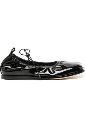Simone Rocha Heart-toe patent leather ballerina shoes