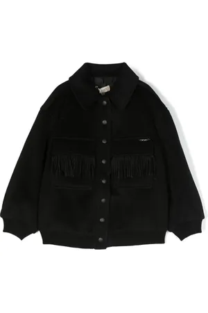 Twin-Set Logo-plaque fringed jacket