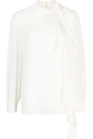 Dolce & Gabbana Frilled-trim silk blouse