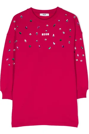 Msgm Logo-print crystal-embellished dress