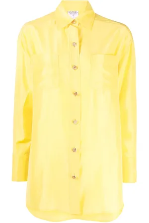 CHANEL 1991 CC-buttons silk shirt