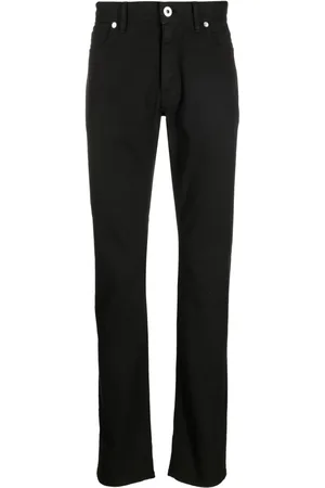 BRIONI Logo-patch straight-leg trousers