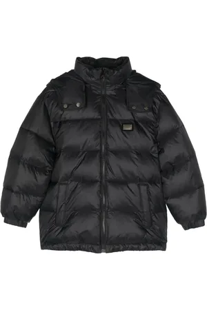 Dolce & Gabbana Logo-plaque hooded padded coat