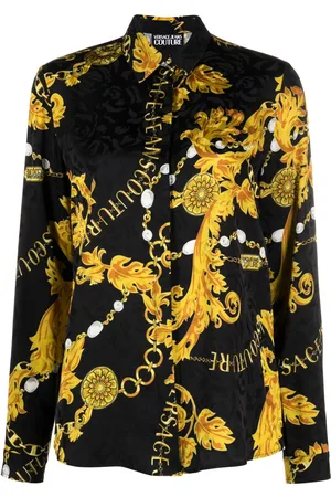 VERSACE Logo Couture print blouse
