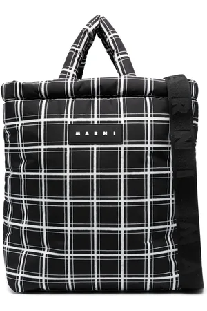 Marni Logo-patch checkered tote bag