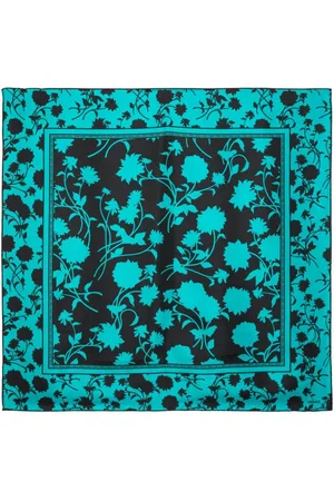 VERSACE Floral Silhouette-print silk foulard