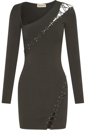 Nicholas Channing lace-up minidress