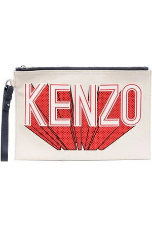 Kenzo Logo-print canvas clutch bag