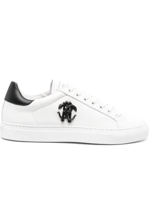 Roberto Cavalli Logo-plaque leather sneakers