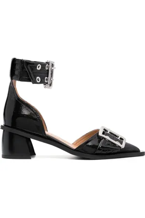Ganni 7mm buckle-detail pumps