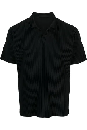 Issey Miyake Short-sleeved pleated polo shirt