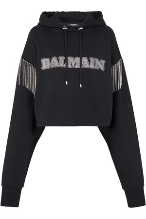 Balmain Fringed organic-cotton hoodie