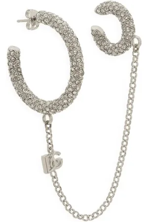Dolce & Gabbana Crystal-embellished logo-pendant earring
