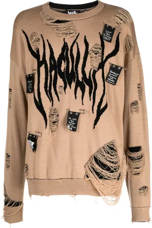 HACULLA Distressed intarsia-logo jumper
