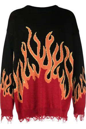 HACULLA Distressed intarsia-knit flame jumper