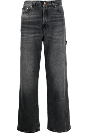 haikure Whiskering-effect wide-leg jeans