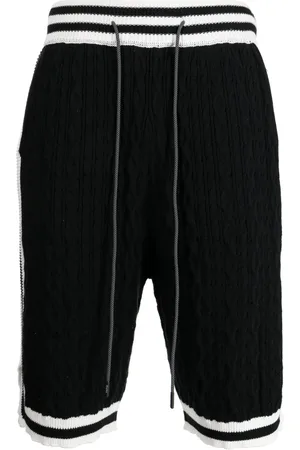 MOSTLY HEARD RARELY SEEN Cable-knit striped track shorts