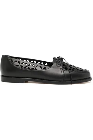 Manolo Blahnik Delirium cut-out leather loafers