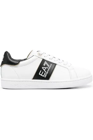 EA7 Logo-print leather sneakers