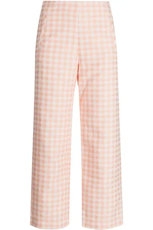 Lisa Marie Fernandez Gingham-pattern cotton-blend trousers
