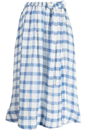 Lisa Marie Fernandez Gingham-pattern linen-blend skirt