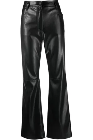 Msgm Faux-leather straight-leg trousers