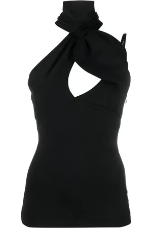 The Attico Tina crossover-neck top