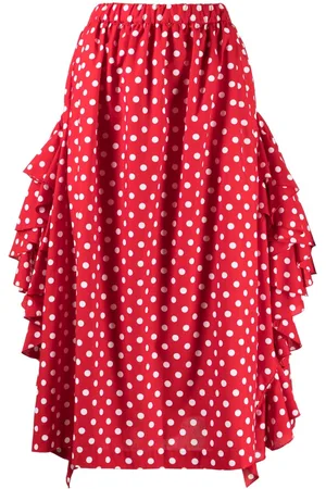 Comme des Garçons Polka-dot print ruffle-detailing skirt