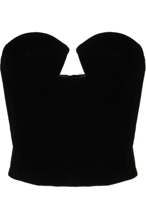 Rokh Cut-out velvet-effect bustier