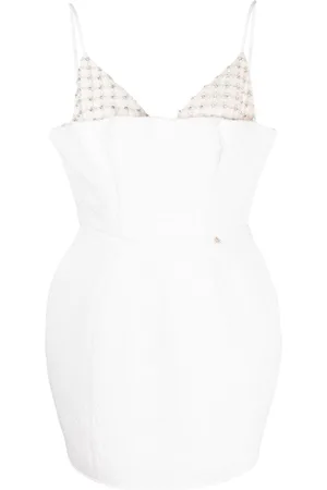 Elisabetta Franchi Pearl-embellished layered mini dress