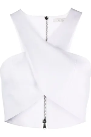 Gauchere Crossed cotton-linen blend top