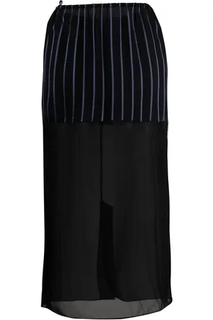 Gauchere Striped sheer midi skirt