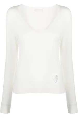 Liu Jo Logo-embellished V-neck jumper