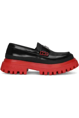 Dolce & Gabbana Logo-plaque leather loafers