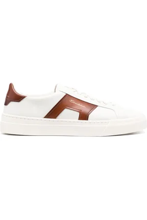 santoni Double Buckle leather sneakers