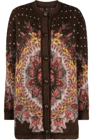 Etro Patterned-jacquard crew-neck cardigan