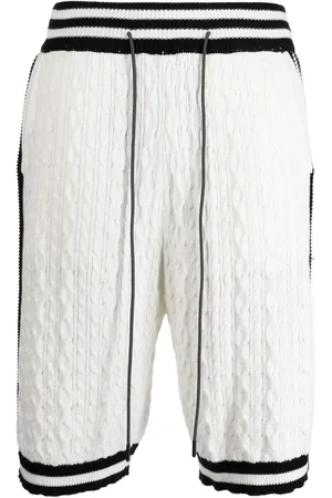 MOSTLY HEARD RARELY SEEN Cable-knit striped track shorts